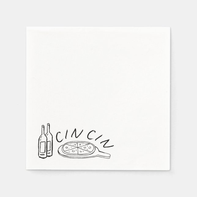 Paper Napkins, Standard Cocktail - Cin Cin Cin Serviette (Vorderseite)