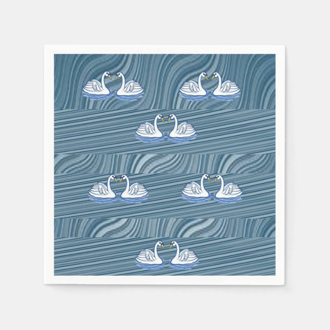 Paper Napkins Swan Serviette (Vorderseite)