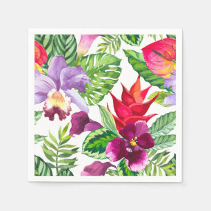 Paper Napkins - Tropische Blume und Blattwerk Serviette