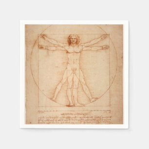 Paper Napkins Vitruvian Man von Leonardo da Vinci Serviette
