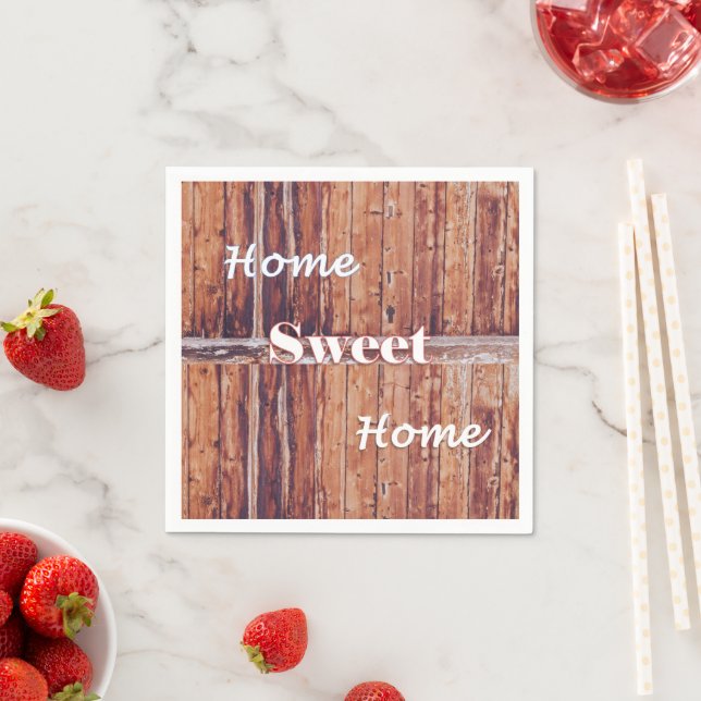 Paper Napkins, Wood Zuhause Sweet Zuhause Serviette (Beispiel)