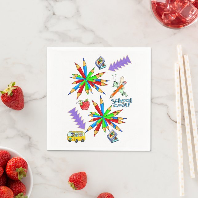 Paper Napkins, Zurück zur Schule ist Cool Serviette (Beispiel)