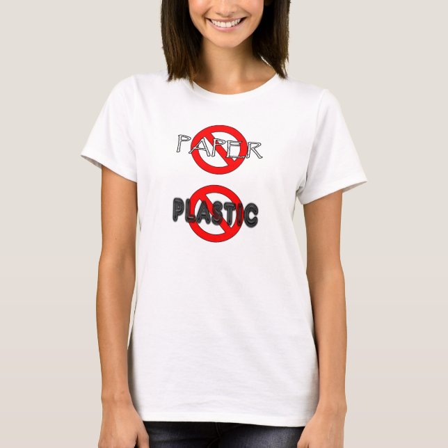 PAPER NO PLASTIC RECYCLING T-Shirt (Vorderseite)