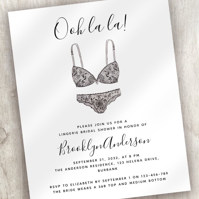 PAPER Ooh La Lingerie Dusche Einladung Flyer (Von Creator hochgeladen)