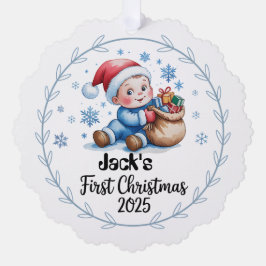 Paper Ornament-Baby Boy's First Christmas Ornament Karte