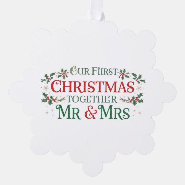 Paper Ornament Card-Our First Xmas Mr & Mrs (Vorderseite)
