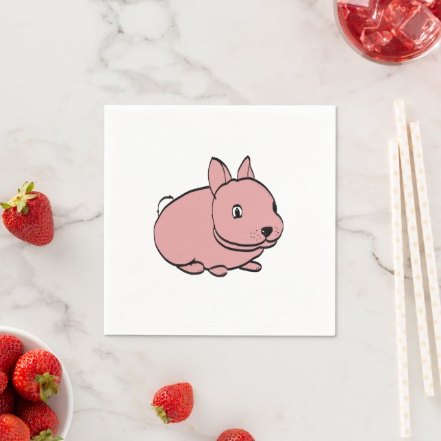 Paper party napkins with pink rabbit design serviette (Beispiel)
