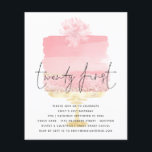 PAPER Pink Cake Script 21st Birthday Einladung Flyer<br><div class="desc">PAPER Pink Cake Script 21st Birthday Einladung. A great value PAPER (not card) alternative WITHOUT ENWICKES at SMALLER size 4.5" x 5.6" and at budget price. (Standard A6 enwickes are the nearest size to fit) Twenty First is in a set handwritten style with the details beneath overlaid onto a pretty...</div>