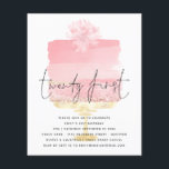 PAPER Pink Cake Script 21st Birthday Einladung Flyer<br><div class="desc">PAPER Pink Cake Script 21st Birthday Einladung. A great value PAPER (not card) alternative WITHOUT ENWICKES at SMALLER size 4.5" x 5.6" and at budget price. (Standard A6 enwickes are the nearest size to fit) Twenty First is in a set handwritten style with the details beneath overlaid onto a pretty...</div>