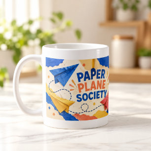 Paper Plane Society Papier geschnittene Typografie Kaffeetasse