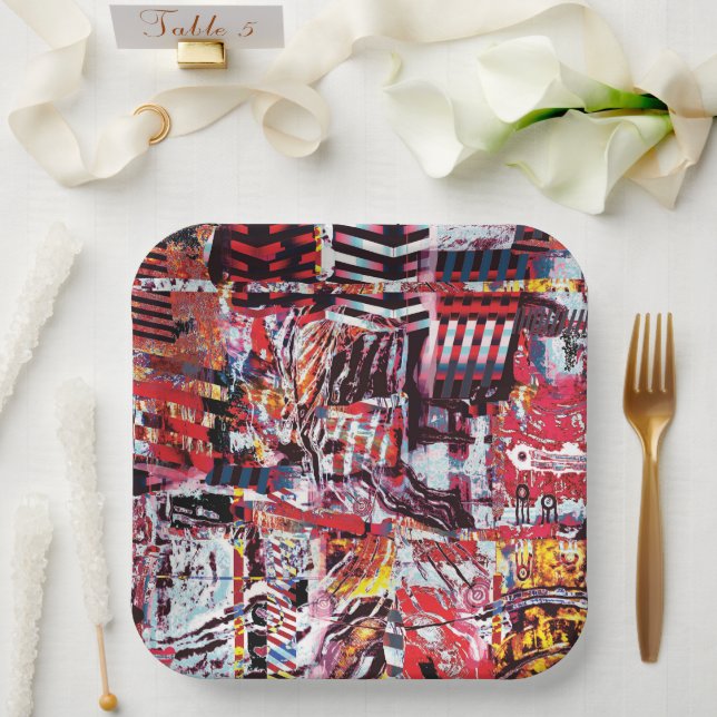 Paper Plate – Fragmented Pulse Pappteller (Hochzeit)