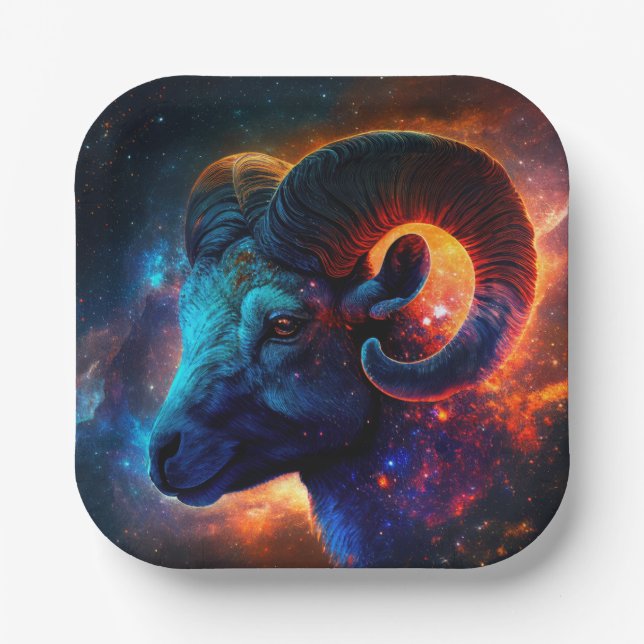 Paper Plate of Aries Zodiac Star Sign Pappteller (Vorderseite)