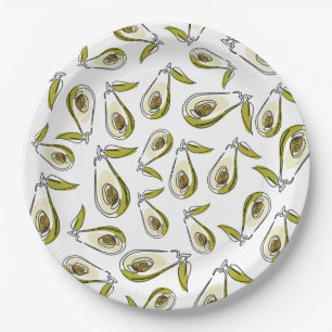 Paper Plate verfügt über einen niedlichen Avocado. Pappteller