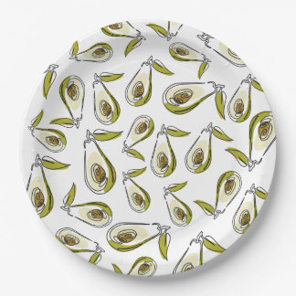 Paper Plate verfügt über einen niedlichen Avocado. Pappteller