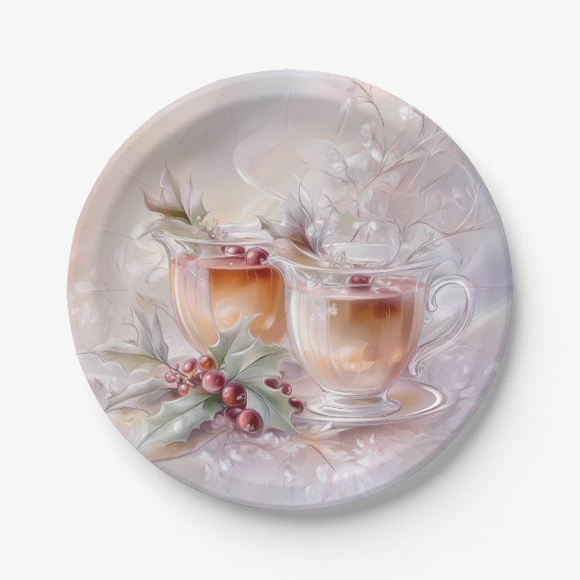 Paper Plate-White Victorian Christmas Pappteller (Vorderseite)