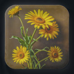 Paper Plate (Yellow Daisies) Pappteller<br><div class="desc">A bright yellow daisy design decorates these pretty paper plates.</div>