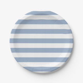 Paper Plates, Blue & White Stripe Birthday Pappteller