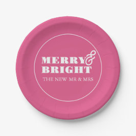 Paper Plates Merry & Bright Pink Pappteller