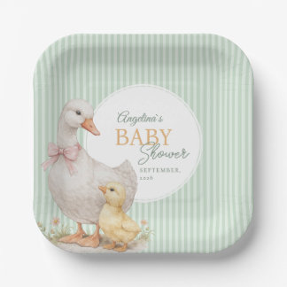 Paper Plates Mother Goose and Gosling. Pappteller