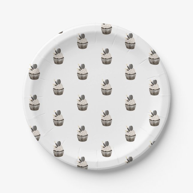 Paper Plates, Oreo Chocolate Cupcake  Pappteller (Vorderseite)