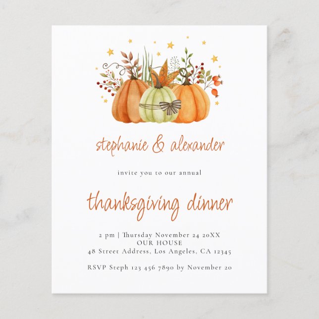 PAPER Pumpkins Terracotta Erntedank Dinner Flyer (Vorne)