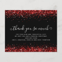 PAPER Red Glitzer Christmas Black Danke