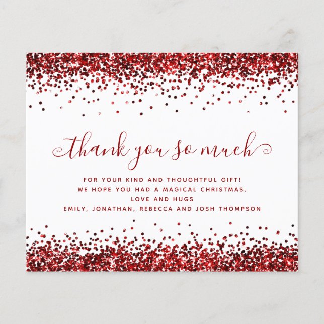 PAPER Red Glitzer Weihnachten Vielen Dank Flyer (Vorne)