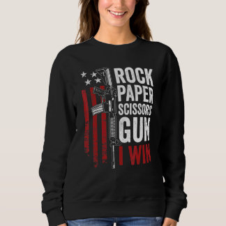 Paper Rock Scissors Gun 2a Pro Gun Vater Joke Sweatshirt