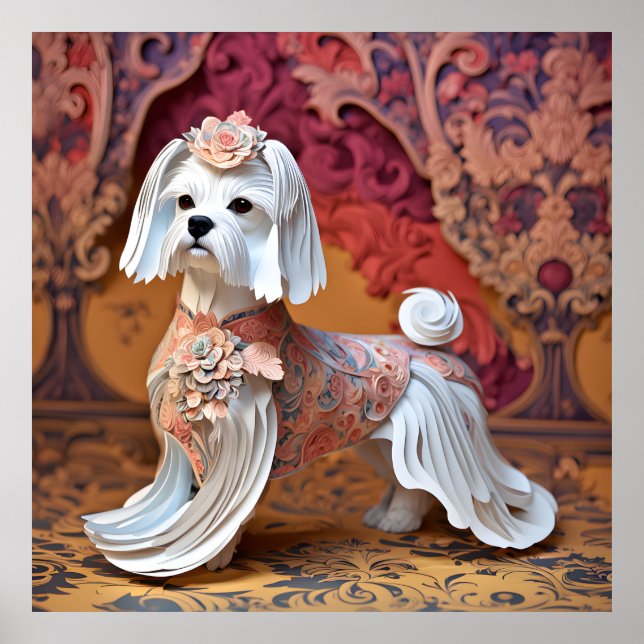 Paper Rokoko Maltese Pastel Colors Poster (Vorne)