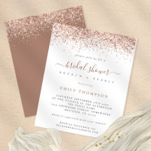 PAPER Rose Gold Glitzer Bridal Dusche Einladung
