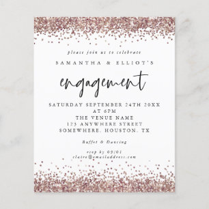 PAPER Rose Gold Glitzer Verlobung Weiße Einladung Flyer