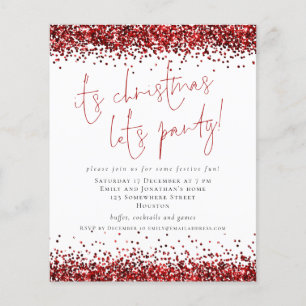 PAPER Roter Glitzer Zu Weihnachten Lasse Party ein Flyer