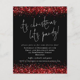 PAPER Roter Glitzer Zu Weihnachten Lasse Party ein Flyer