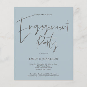 PAPER Script Engagement Party Dusty Blue Einladung Flyer