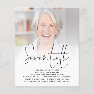 PAPER Script Foto 70. Geburtstagsparty Einladung Flyer