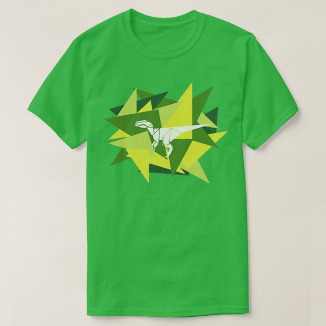 Paper Shards Origami Velociraptor  T-Shirt (Design vorne)