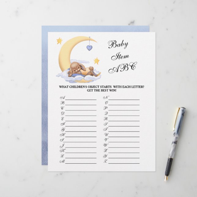 Paper Sheet Baby Dusche (Vorderseite/Rückseite Beispiel)