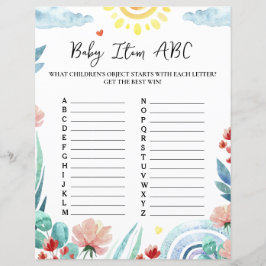 Paper Sheet Baby Duschgame "Baby Item ABC".