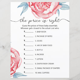 Paper Sheet game "the price is right"