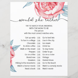 Paper Sheet game "würde sie lieber"