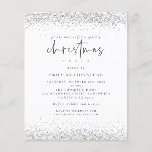 PAPER Silver Glitzer Weihnachtsfest Party Weiße Ei Flyer
