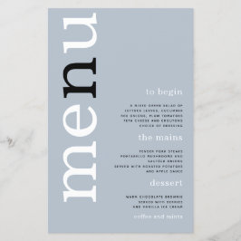 PAPER Simple Dusty Blue Typografy Wedding Menu Flyer