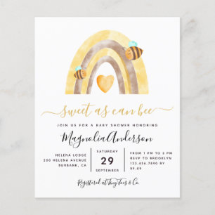 PAPER Sweet as Can Bee Baby Shower Einladung Flyer
