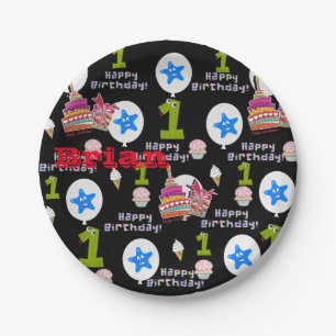 Paper Tellers, Happy First Birthday #1 Balloons Pappteller