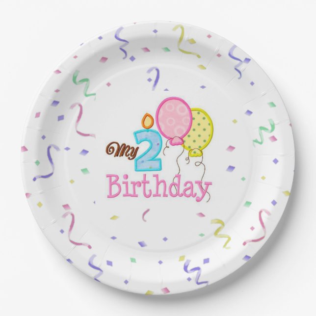 Paper Tellers/My Second Birthday mit Confetti Pappteller (Vorderseite)