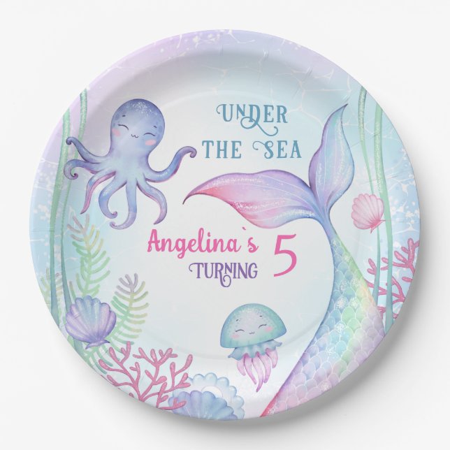 Paper Tellers Nautical Themed Geburtstagsparty. Pappteller (Vorderseite)