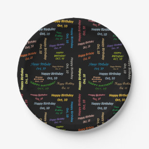 Paper Tellers Oktober, 10 Geburtstag Pappteller