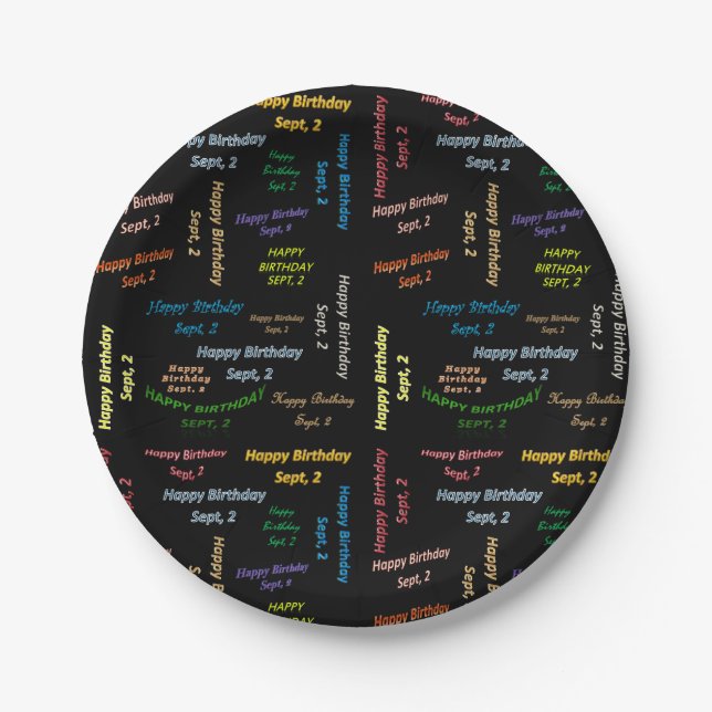 Paper Tellers September, 2. Geburtstag Pappteller (Vorderseite)