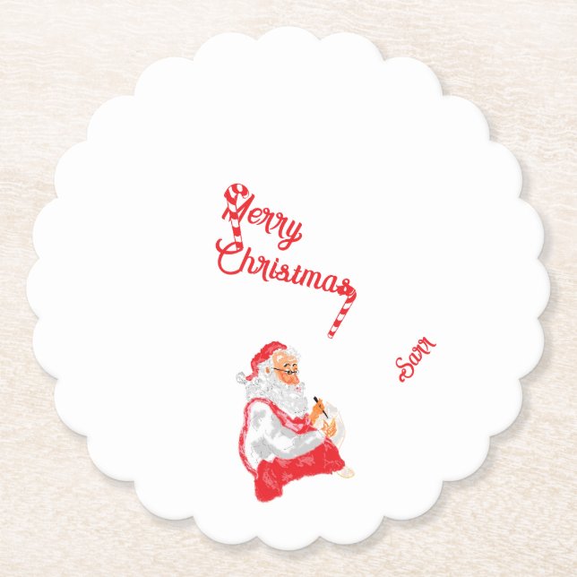 Paper Untersetzer: Frohe Weihnachten Untersetzer (Vorderseite)