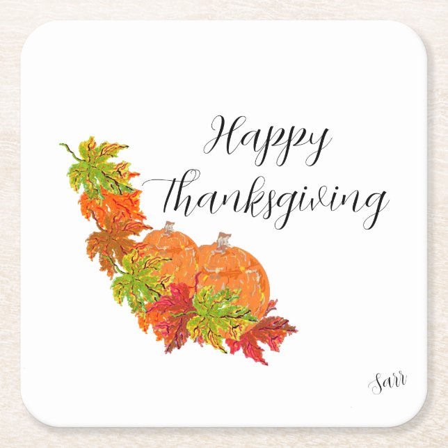 Paper Untersetzer: Happy Thanksgiving Rechteckiger Pappuntersetzer (Vorderseite)